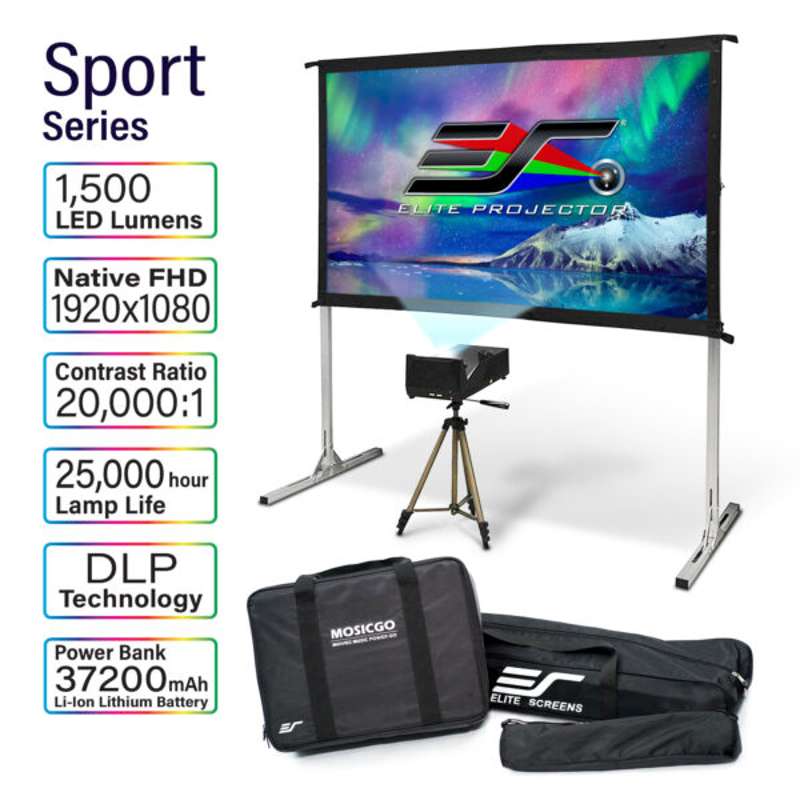 Elite MosicGo MGFU-S Portable Backyard Projector w 58 Inch Screen Projector - Image 4