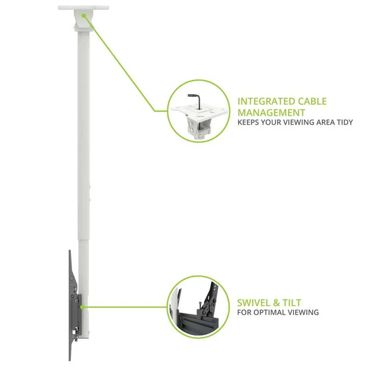 Kanto Ceiling TV Mount for 37-inch to 70-inch TVs, White - Image 3