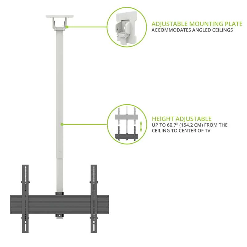 Kanto Ceiling TV Mount for 37-inch to 70-inch TVs, White - Image 4