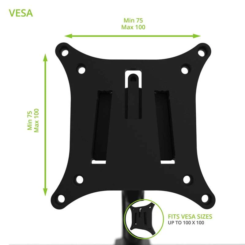 Kanto Dual-Monitor Gas Shock Desktop Mount for 17-inch to 32-inch Displays - Black - Image 10