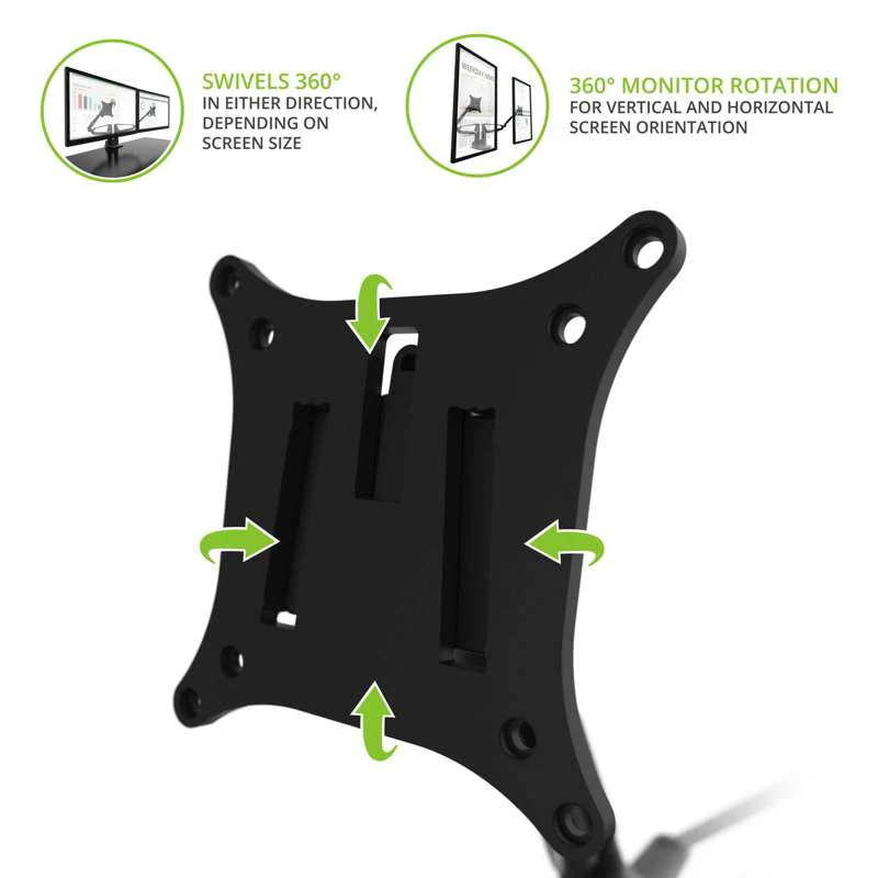 Kanto Dual-Monitor Gas Shock Desktop Mount for 17-inch to 32-inch Displays - Black - Image 11