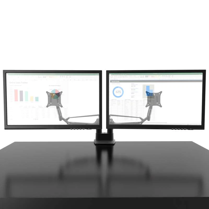Kanto Dual-Monitor Gas Shock Desktop Mount for 17-inch to 32-inch Displays - Black - Image 9