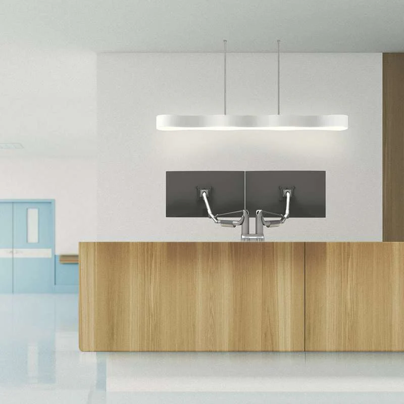 Kanto Dual-Monitor Gas Shock Desktop Mount for 17-inch to 32-inch Displays - Silver - Image 15