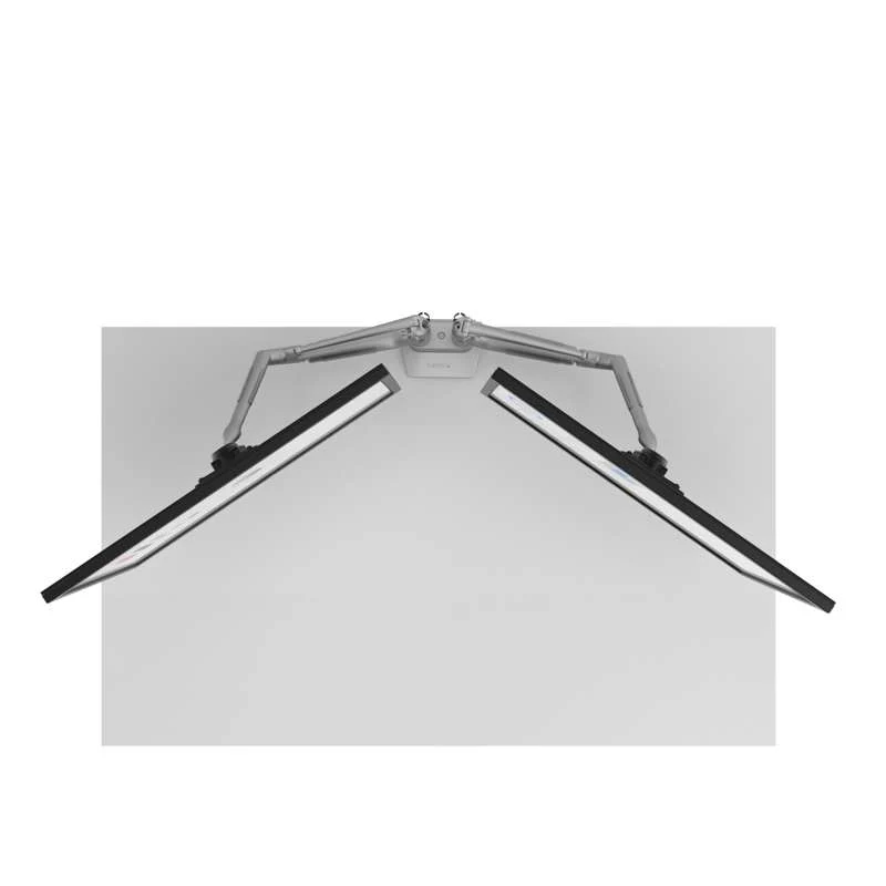 Kanto Dual-Monitor Gas Shock Desktop Mount for 17-inch to 32-inch Displays - Silver - Image 8