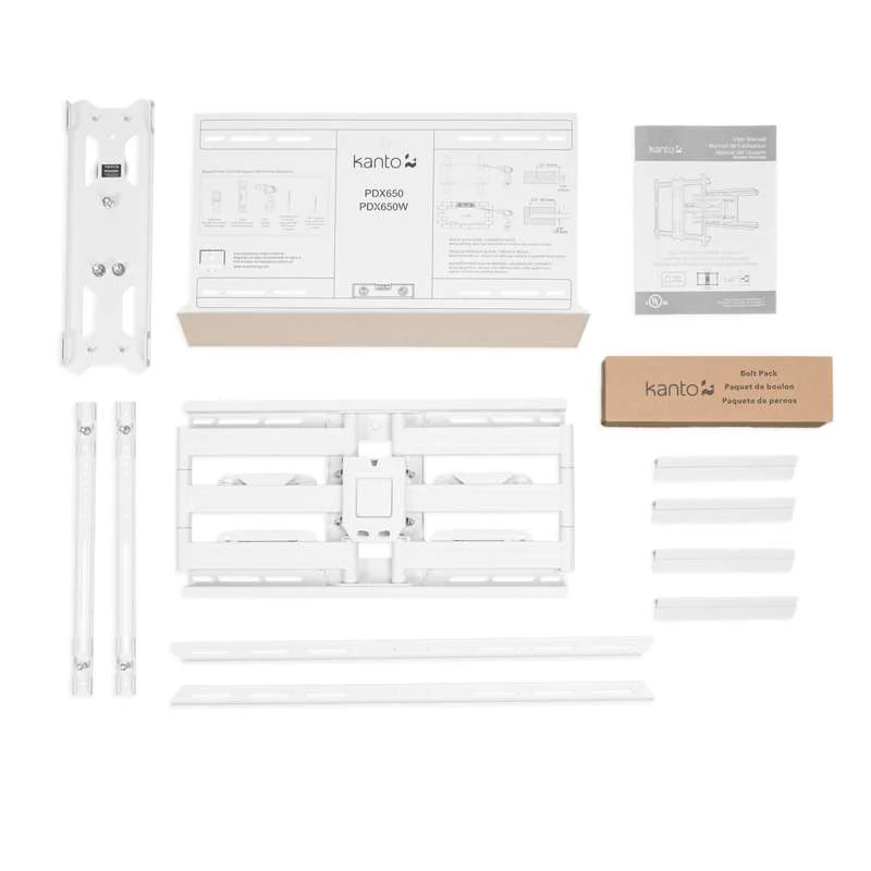 Kanto Full Motion TV Wall Mount for 37-inch to 75-inch TVs - White - Image 10