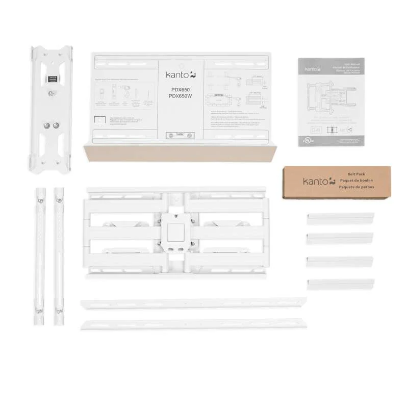 Kanto Full Motion TV Wall Mount for 37-inch to 75-inch TVs - White - Image 8