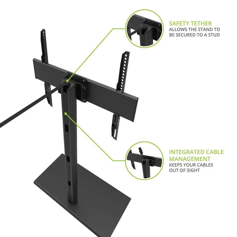 Kanto Height Adjustable and Swiveling Tabletop TV Stand for 40" - 90" TVs - Image 3