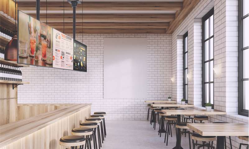 Kanto Menu Board Ceiling Mount System with Tilting Arms for 40-Inch to 60-Inch TVs (4 wide, 1 high, 1 sided) - Image 8