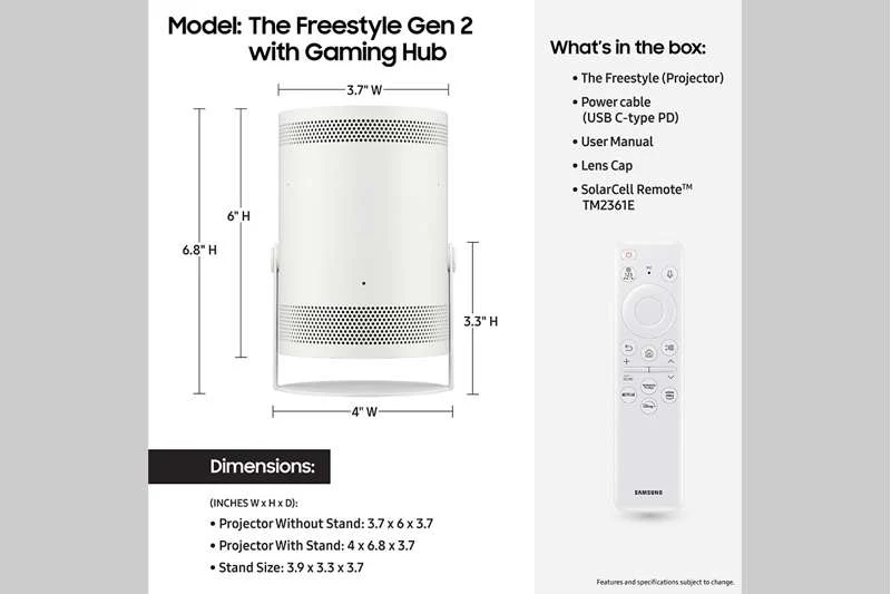 Samsung Freestyle 2nd Gen. Full HD Portable Projector - Image 5